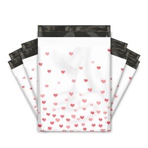 25 10x13 Fading Hearts Designer Poly Mailers Shipping Envelopes